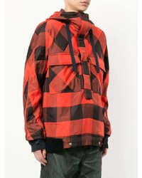 Мужская красная ветровка с принтом от Sacai