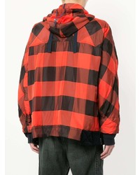 Мужская красная ветровка с принтом от Sacai