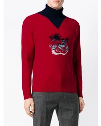 Мужская красная водолазка с принтом от Kenzo