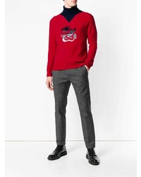 Мужская красная водолазка с принтом от Kenzo