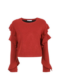 Красная вязаная блузка с длинным рукавом от Nk