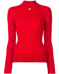 Красная вязаная блузка от Courreges