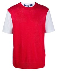 Мужская красная вязаная футболка с круглым вырезом от Junya Watanabe MAN