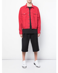 Мужская красная джинсовая куртка от 424