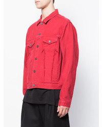 Мужская красная джинсовая куртка от 424