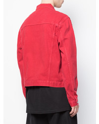 Мужская красная джинсовая куртка от 424