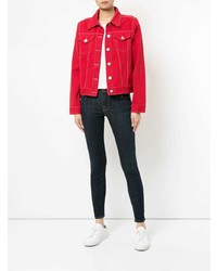 Женская красная джинсовая куртка от Vale