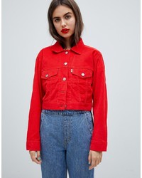 Женская красная джинсовая куртка от Levi's