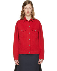 Женская красная джинсовая куртка от MSGM
