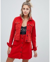 Женская красная джинсовая куртка от Noisy May