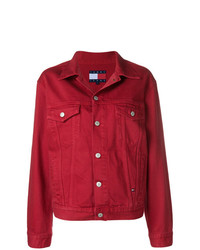 Женская красная джинсовая куртка от Tommy Jeans