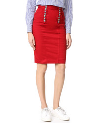 Красная джинсовая юбка-карандаш от Dsquared2