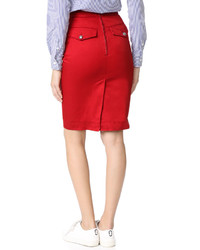 Красная джинсовая юбка-карандаш от Dsquared2
