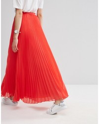 Красная длинная юбка со складками от Asos
