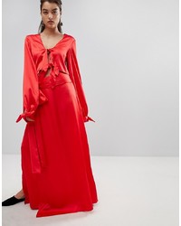 Красная длинная юбка от Style Mafia