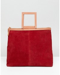 Красная замшевая большая сумка от ASOS DESIGN