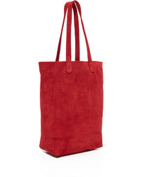 Красная замшевая большая сумка от Baggu