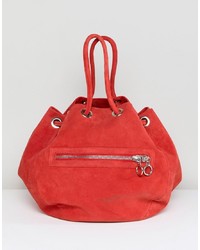 Красная замшевая большая сумка от Gestuz