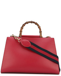 Красная замшевая большая сумка от Gucci