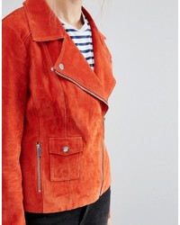 Женская красная замшевая косуха от Vila