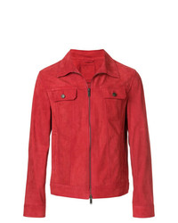 Мужская красная замшевая куртка-рубашка от Desa 1972