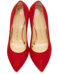 Красная замшевая обувь от Charlotte Olympia