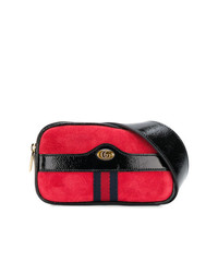Красная замшевая поясная сумка от Gucci