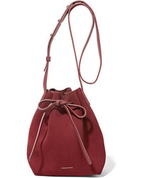 Красная замшевая сумка-мешок от Mansur Gavriel