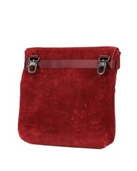 Красная замшевая сумка почтальона от As2ov