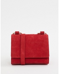 Красная замшевая сумка через плечо от ASOS DESIGN