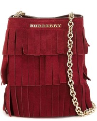 Красная замшевая сумка через плечо от Burberry