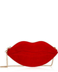 Красная замшевая сумка через плечо от Charlotte Olympia