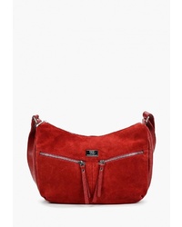 Красная замшевая сумка через плечо от Franchesco Mariscotti