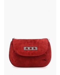 Красная замшевая сумка через плечо от Franchesco Mariscotti