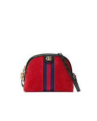 Красная замшевая сумка через плечо от Gucci