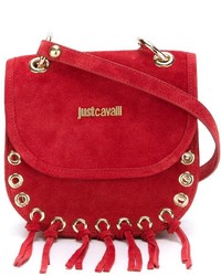 Красная замшевая сумка через плечо от Just Cavalli