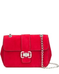 Красная замшевая сумка через плечо от Monique Lhuillier