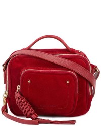 Красная замшевая сумка через плечо от See by Chloe