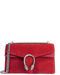 Женская красная замшевая сумка от Gucci