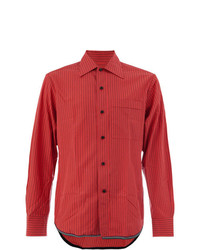 Мужская красная классическая рубашка в вертикальную полоску от Lanvin