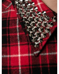 Женская красная классическая рубашка в шотландскую клетку от Gucci
