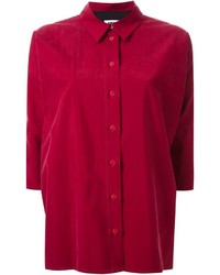 Женская красная классическая рубашка от MM6 MAISON MARGIELA
