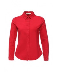Женская красная классическая рубашка от Paccio