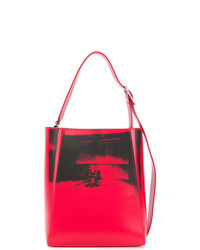 Красная кожаная большая сумка с принтом от Calvin Klein 205W39nyc