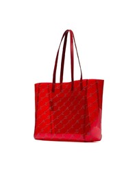 Красная кожаная большая сумка с принтом от Stella McCartney