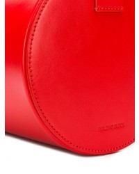 Красная кожаная большая сумка от Building Block