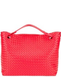 Красная кожаная большая сумка от Bottega Veneta