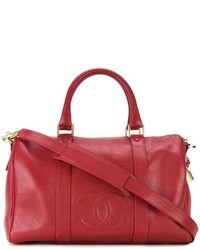 Красная кожаная большая сумка от Chanel