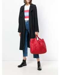 Красная кожаная большая сумка от Officine Creative