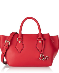 Красная кожаная большая сумка от Diane von Furstenberg